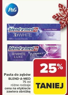 Pasta do zębów Blend-a-med 3D White Classic Fresh 75 ml promocja w Carrefour