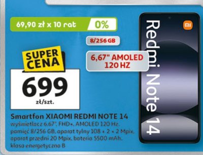 Smartfon XIAOMI REDMI NOTE 14 promocja w Auchan