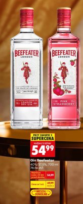 Gin Beefeater 40%/37,5%, 700 ml promocja w Biedronka