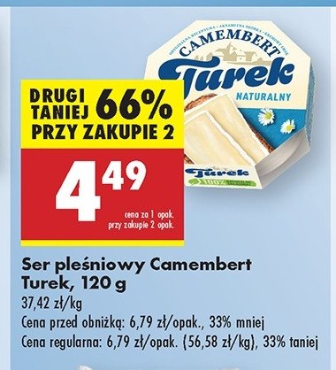 Camembert naturalny TUREK Turek 123 promocja w Biedronka