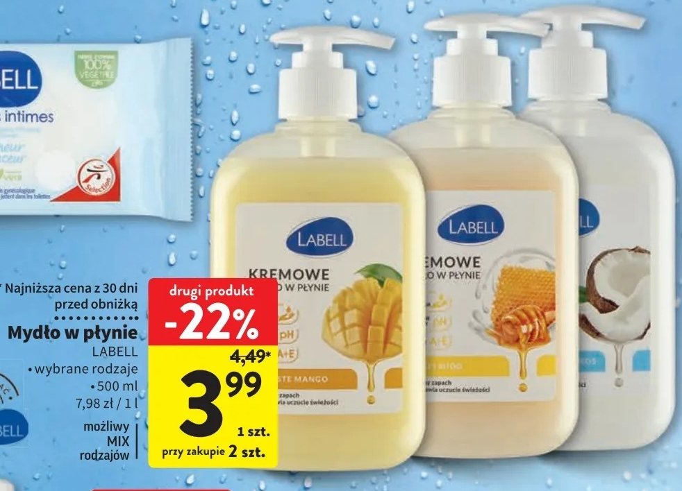 Kremowe mydło w płynie mango Labell promocja