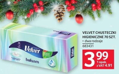Chusteczki higieniczne Velvet 70 szt. • różne rodzaje promocja w Selgros
