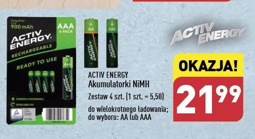 Akumulatorki aaa Activ energy promocja w Aldi