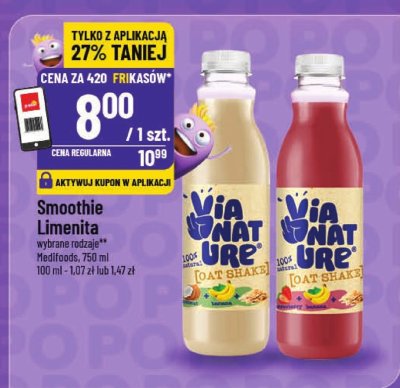 Smoothie Limenita Via Nature Oat Shake wybrane rodzaje promocja w POLOmarket