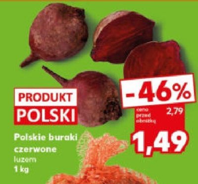 Polskie buraki czerwone luzem promocja w Kaufland