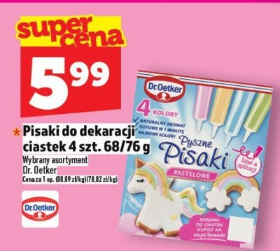 Pisaki do dekoracji ciastek Dr. Oetker 68/76 g promocja w TOPAZ