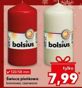 Świeca pieńkowa 120/58 biała Bolsius promocja