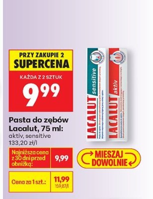 Pasta do zębów Lacalut Aktiv, Sensitive, 75 ml promocja w Biedronka