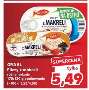 Filety z makreli w pikantnym sosie pomidorowym z pieprzem Graal promocja w Kaufland