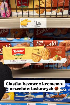 Ciastka bezowe z kremem z orzechów laskowych promocja w Intermarche