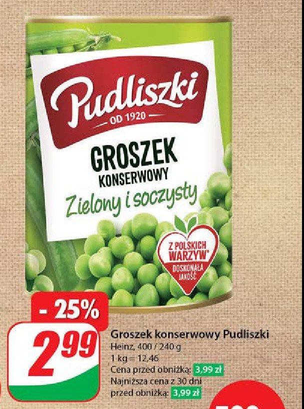 Groszek konserwowy Pudliszki promocja