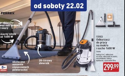 Odkurzacz do pracy na mokro i sucho 1600 w Ferrex promocja
