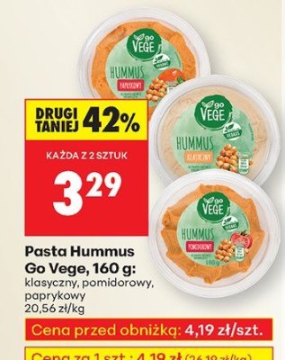Pasta Hummus Go Vege, 160 g promocja w Biedronka