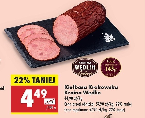 Kiełbasa krakowska Kraina wędlin select promocja