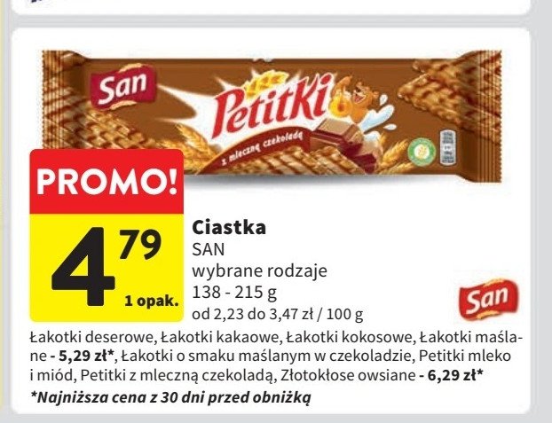 Ciastka czekoladowe SAN ZŁOTOKŁOSE promocja