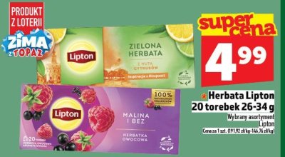 Herbata Lipton 20 torebek 26-34 g promocja w TOPAZ