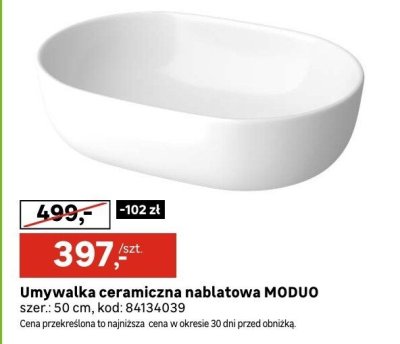 Umywalka ceramiczna nablatowa MODUO Cersanit promocja w Leroy Merlin