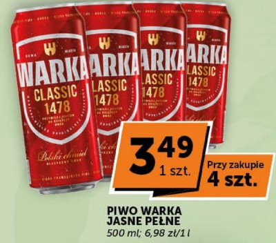 Piwo Warka Classic 1478 promocja w Groszek