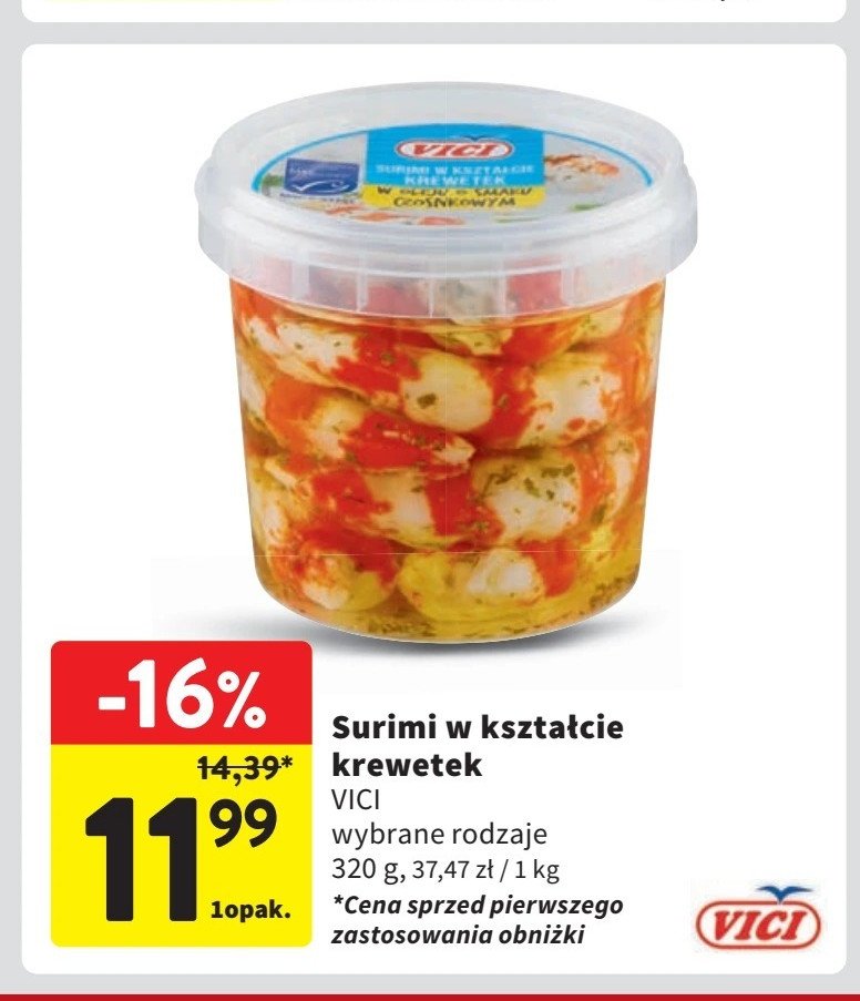 Surimi w oleju o smaku czosnkowym Vici promocja