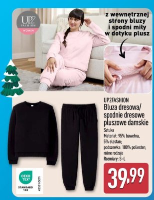 Bluza dresowa/spodnie dresowe pluszowe damskie UP2FASHION promocja w Aldi