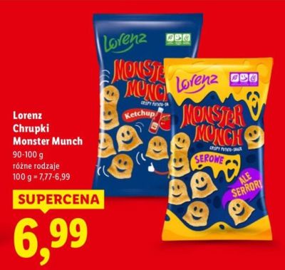 Chrupki Monster Munch różne rodzaje promocja w Lidl