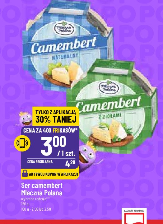 Ser camembert naturalny Mleczna polana promocja