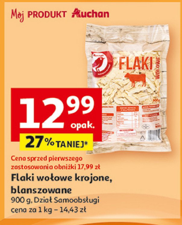 Flaki wołowe krojone Auchan promocja w Auchan