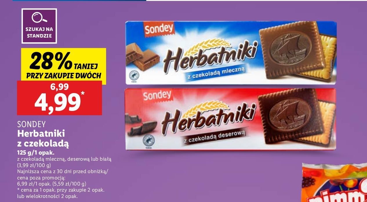 Herbatniki czekoladowe Sondey promocja