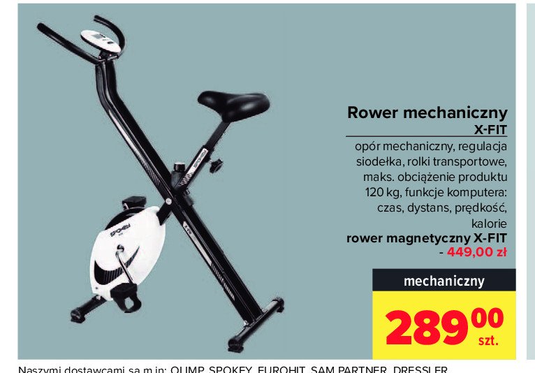 Rowerek magnetyczny x-fit Spokey promocja