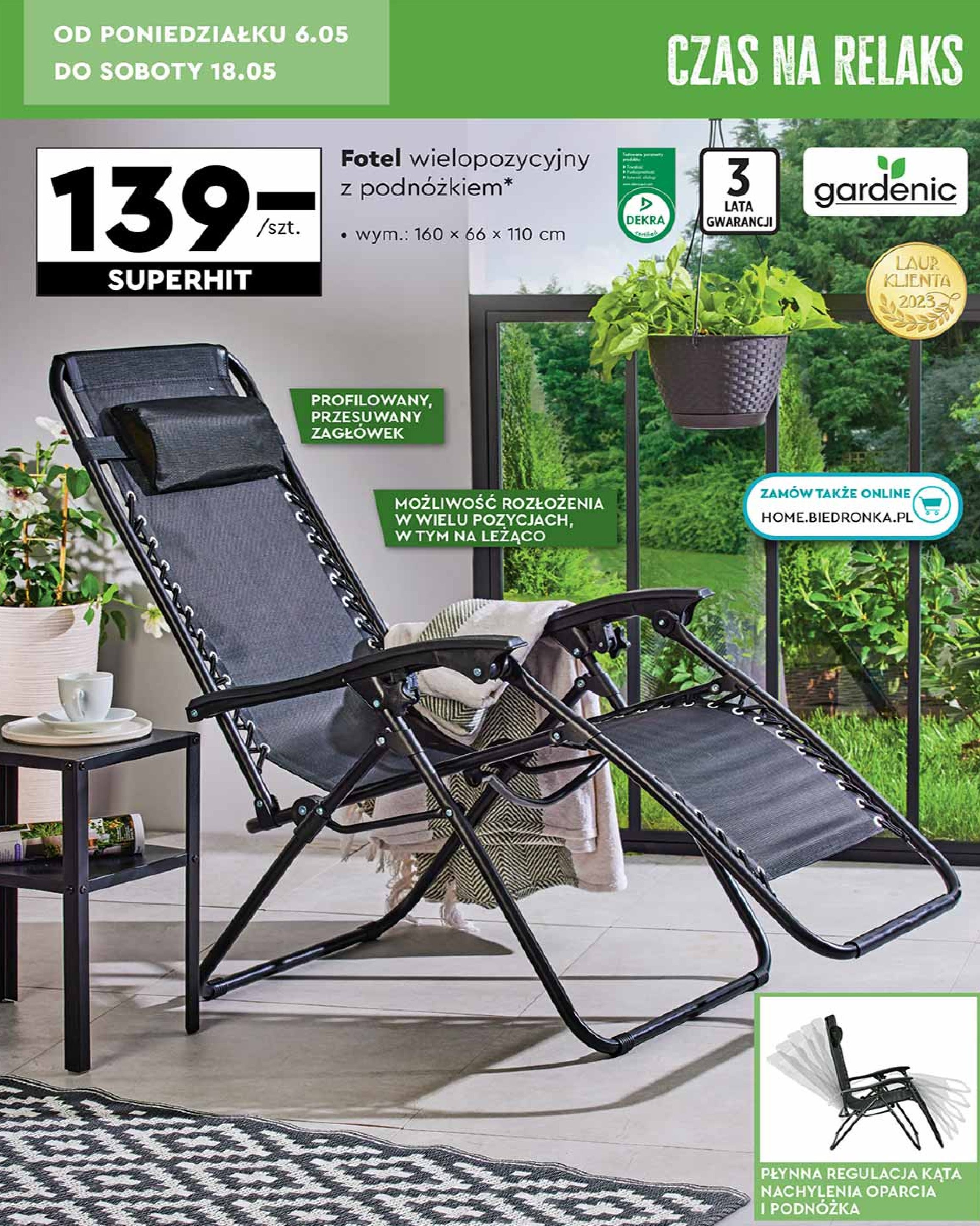Fotel wielopozycyjny Gardenic promocja