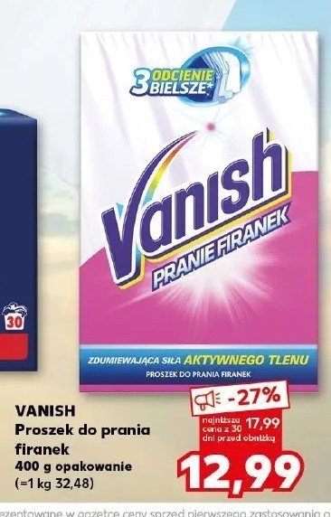 Proszek do prania firanek VANISH OXI ACTION INTELLIGENCE PLUS promocja