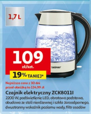 Czajnik elektryczny ZCKB011I promocja w Auchan