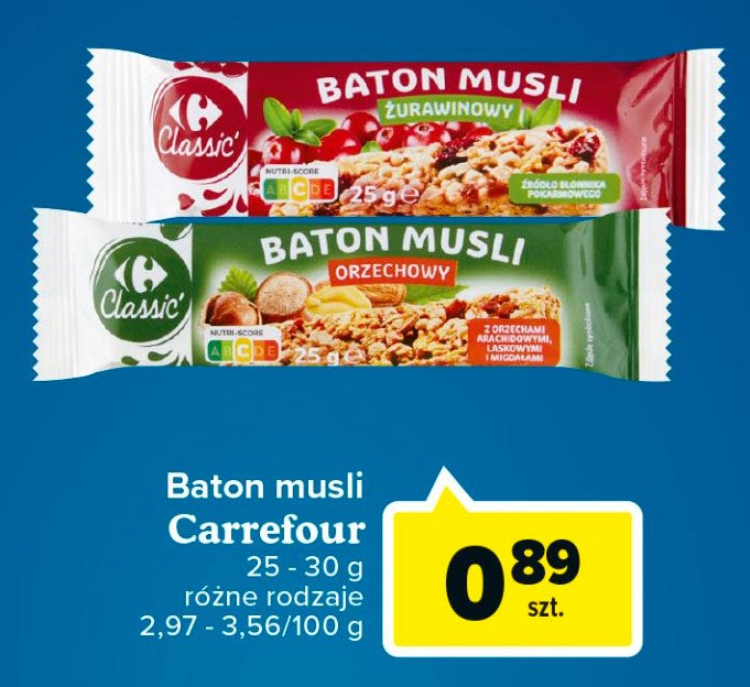 Baton musli z orzechami Carrefour promocja