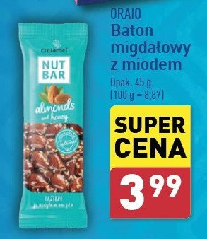 Baton migdałowy z miodem Oraio promocja