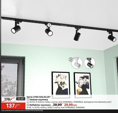 Seria LYNX GOLDLUX Zestaw szynowy 4 x GU10, 1F promocja w Leroy Merlin
