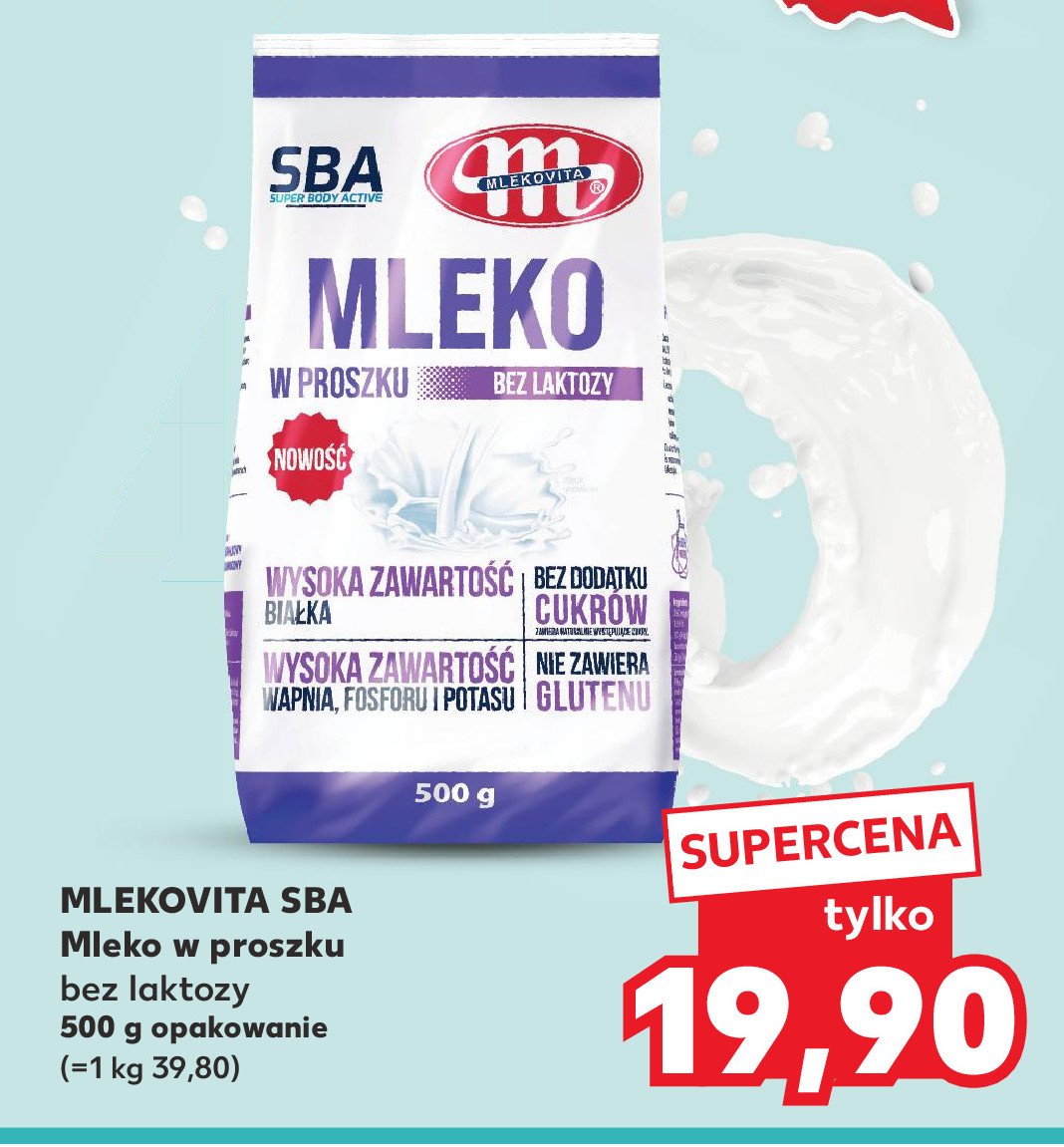 Mleko w proszku bez laktozy Mlekovita sba promocja w Kaufland