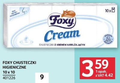 Chusteczki higieniczne Foxy Cream 10x10 promocja w Selgros