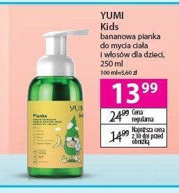 Pianka do mycia ciała i włosów bananowa Yumi kids promocja