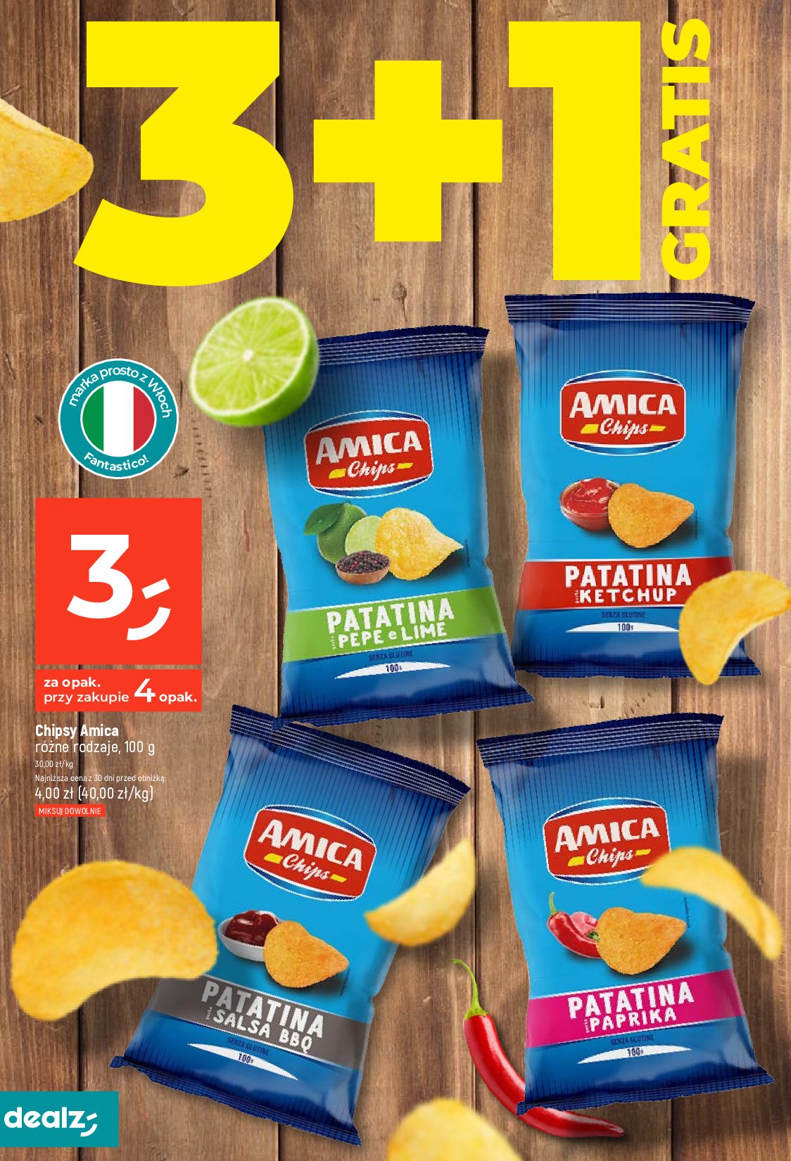 Chipsy pep & lime AMICA CHIPS promocja