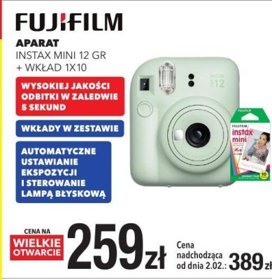 Aparat INSTAX MINI 12 GR + WKŁAD 1X10 promocja w RTV EURO AGD