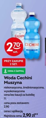 Woda Cechini Muszyna niskonasycona, średnionasycona, wysokonasycona promocja w Żabka
