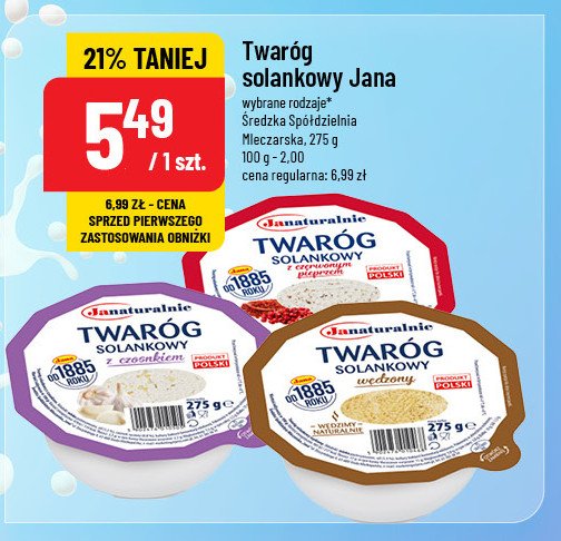 Twaróg solankowy z czosnkiem Janaturalnie promocja