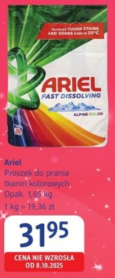 Proszek do prania Ariel tkanin kolorowych promocja w Drogerie DM