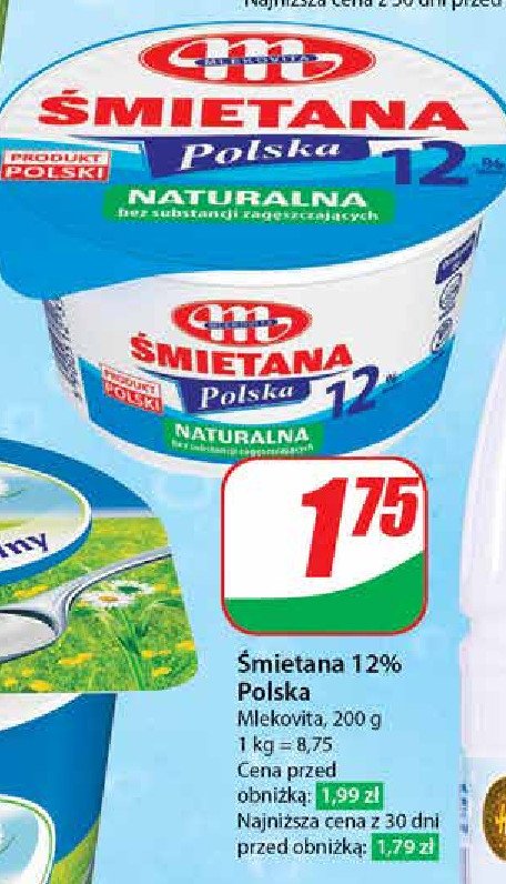 Śmietana polska 12 % Mlekovita promocja w Dino