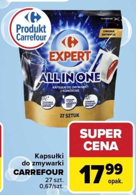 Kapsułki do zmywarki CARREFOUR 27 szt. promocja w Carrefour