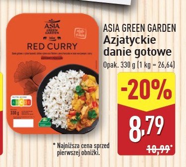 Danie red curry Asia green garden promocja w Aldi