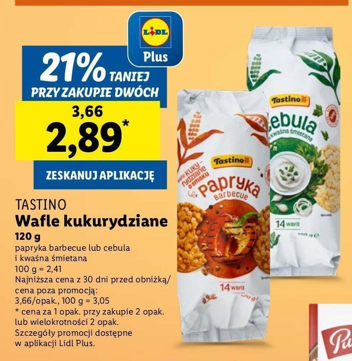 Wafle kukurydziane cebula Tastino promocja w Lidl