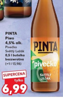 Piwo 4,5% alk. Pivečko Světlý Ležák promocja w Kaufland