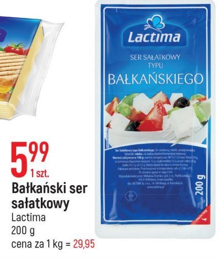 Ser bałkański sałatkowy Lactima promocja