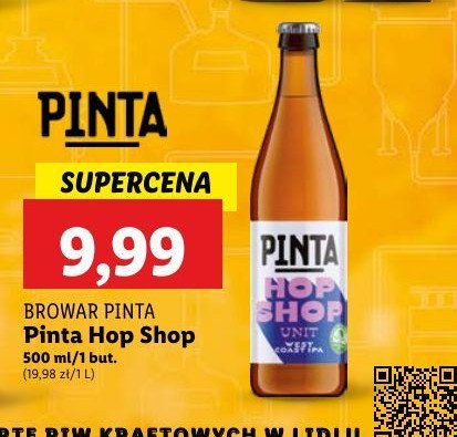 Piwo Pinta hop shop unit promocja